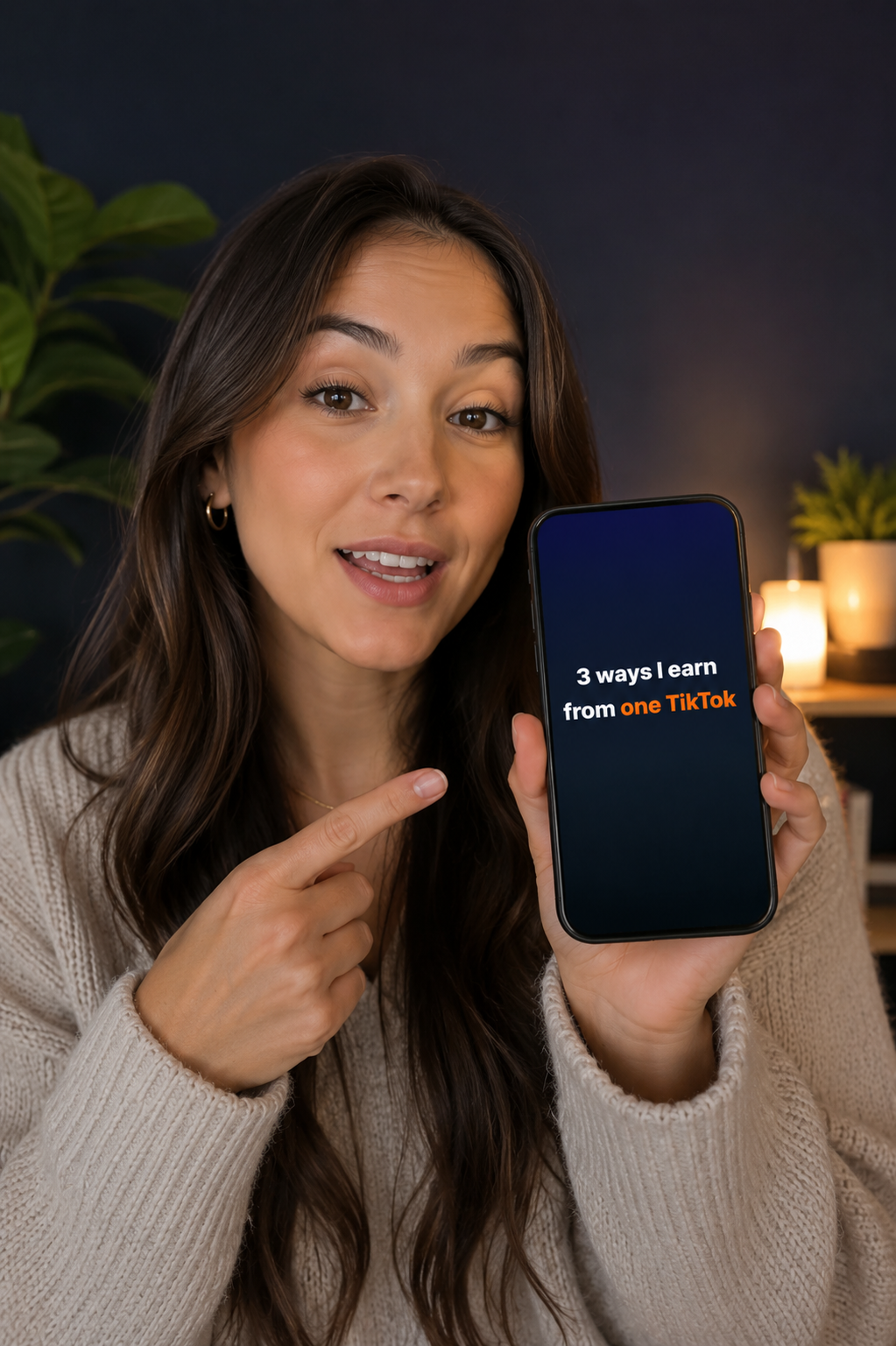 Creator holding a phone showing a Bookbolt TikTok video